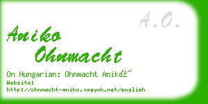 aniko ohnmacht business card